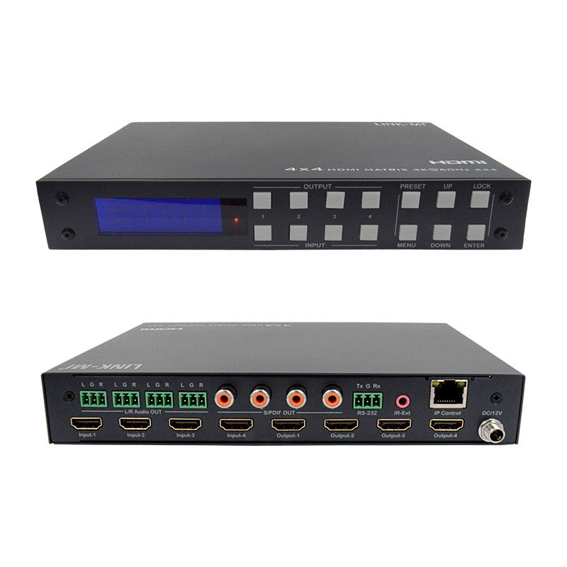 4K Hdmi Matrix / Hd Hdmi Splitter Switcher với Black Silkscreen Panel và hỗ trợ định dạng âm thanh DTS