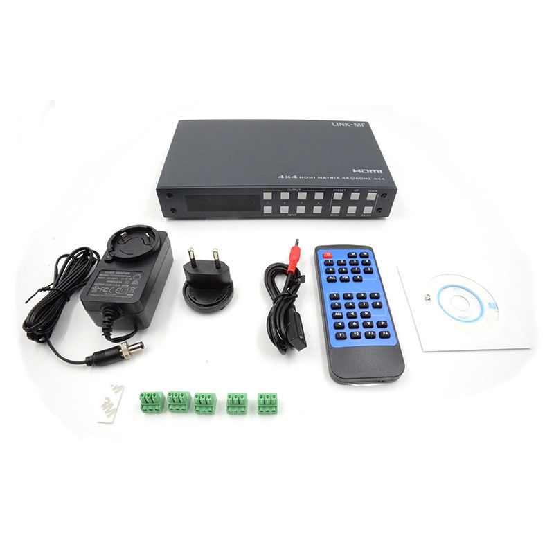 4K Hdmi Matrix / Hd Hdmi Splitter Switcher với Black Silkscreen Panel và hỗ trợ định dạng âm thanh DTS
