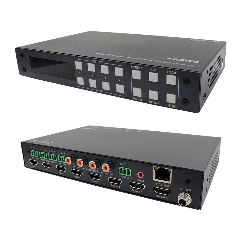 4K Hdmi Matrix / Hd Hdmi Splitter Switcher với Black Silkscreen Panel và hỗ trợ định dạng âm thanh DTS