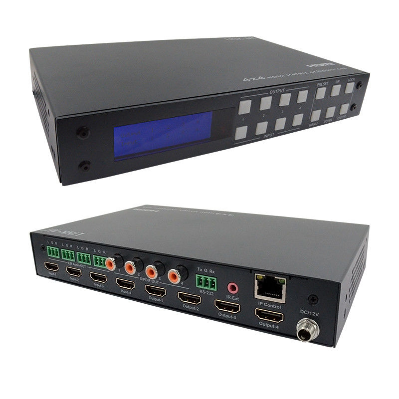 4K Hdmi Matrix / Hd Hdmi Splitter Switcher với Black Silkscreen Panel và hỗ trợ định dạng âm thanh DTS