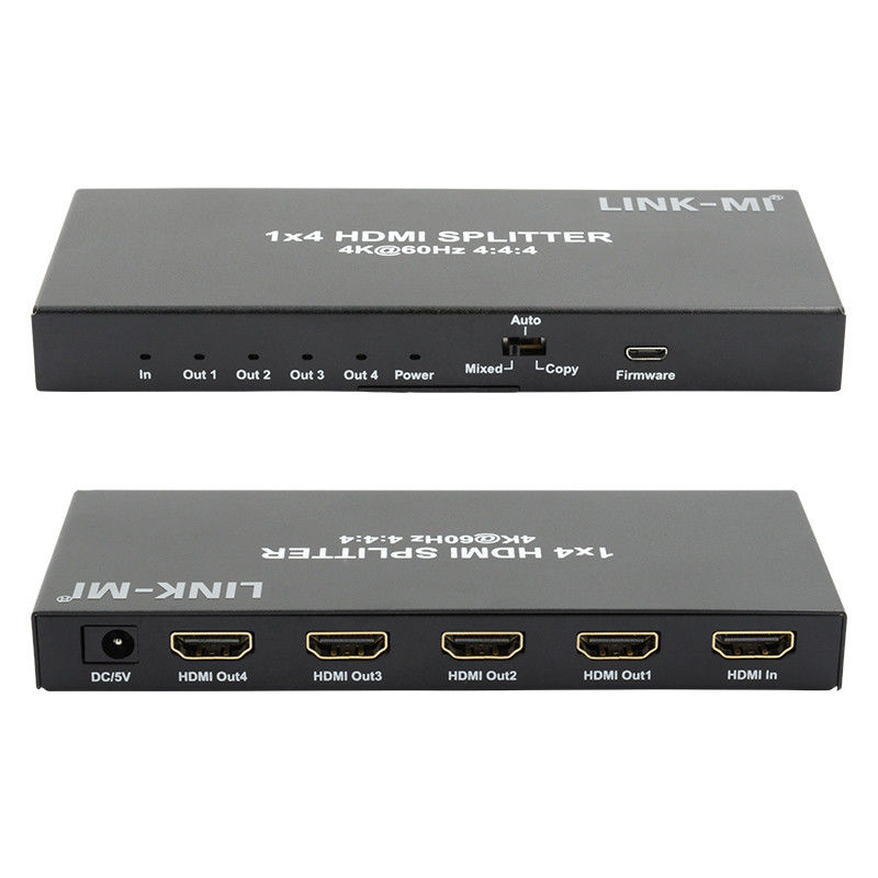 HDMI 2.0 HDMI Extender Splitter 60Hz 1x4 Hỗ trợ 3D 18G HDR 1 In 4 Out AV Splitter