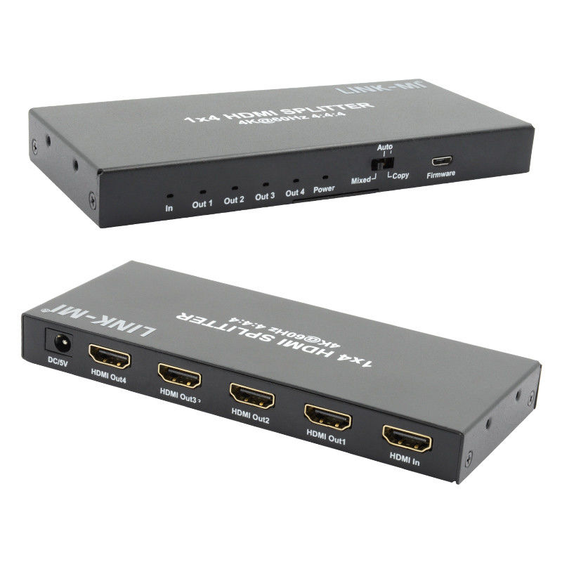 HDMI 2.0 HDMI Extender Splitter 60Hz 1x4 Hỗ trợ 3D 18G HDR 1 In 4 Out AV Splitter