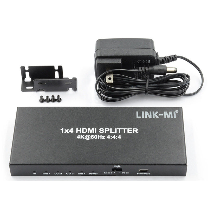 HDMI 2.0 HDMI Extender Splitter 60Hz 1x4 Hỗ trợ 3D 18G HDR 1 In 4 Out AV Splitter