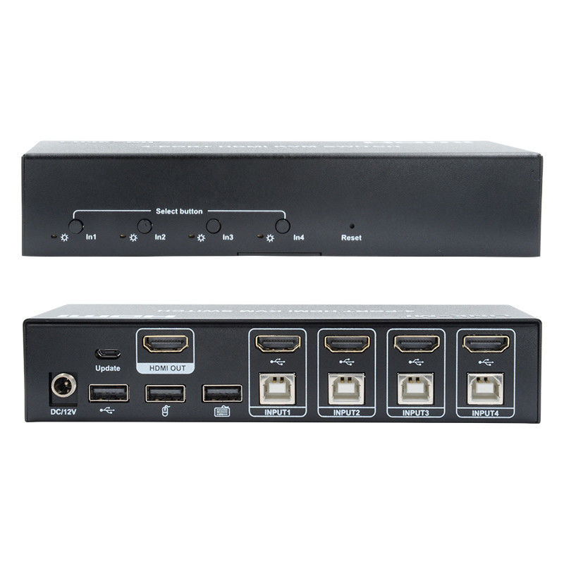 4 cổng KVM Switch HDMI 4K 30Hz Hot Keys tự động chuyển đổi không có sự chậm trễ USB Switch