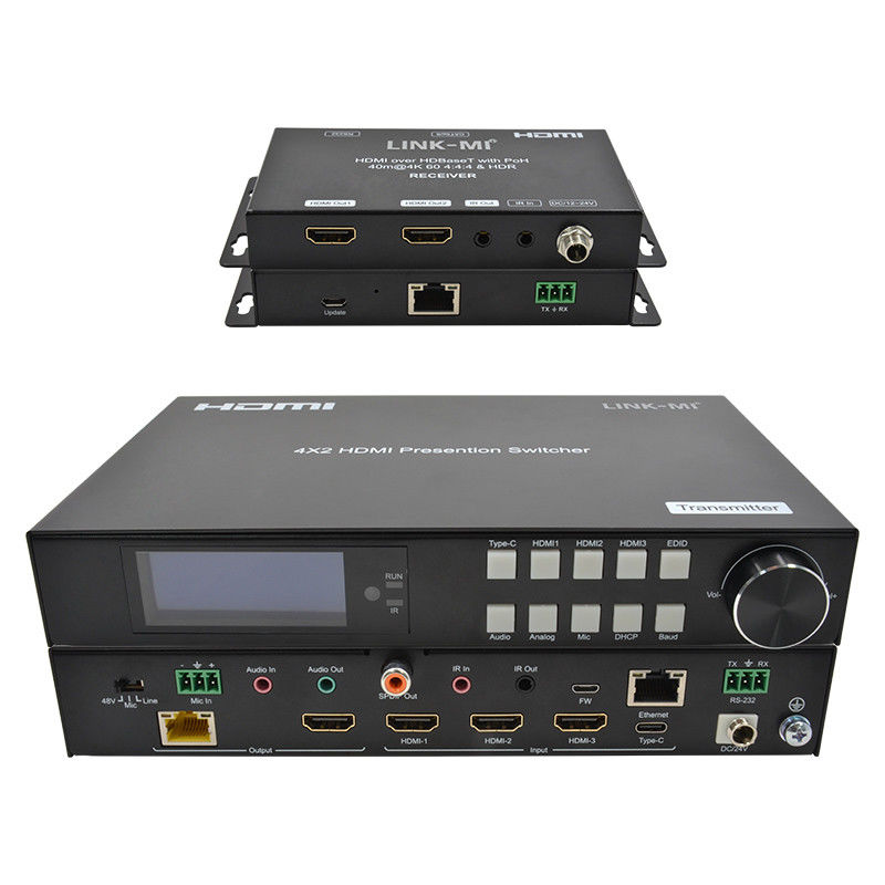 18Gbps 4K Video HDMI Switch 2.0 HDBaseT Switch với đầu vào HDMI và USB - C