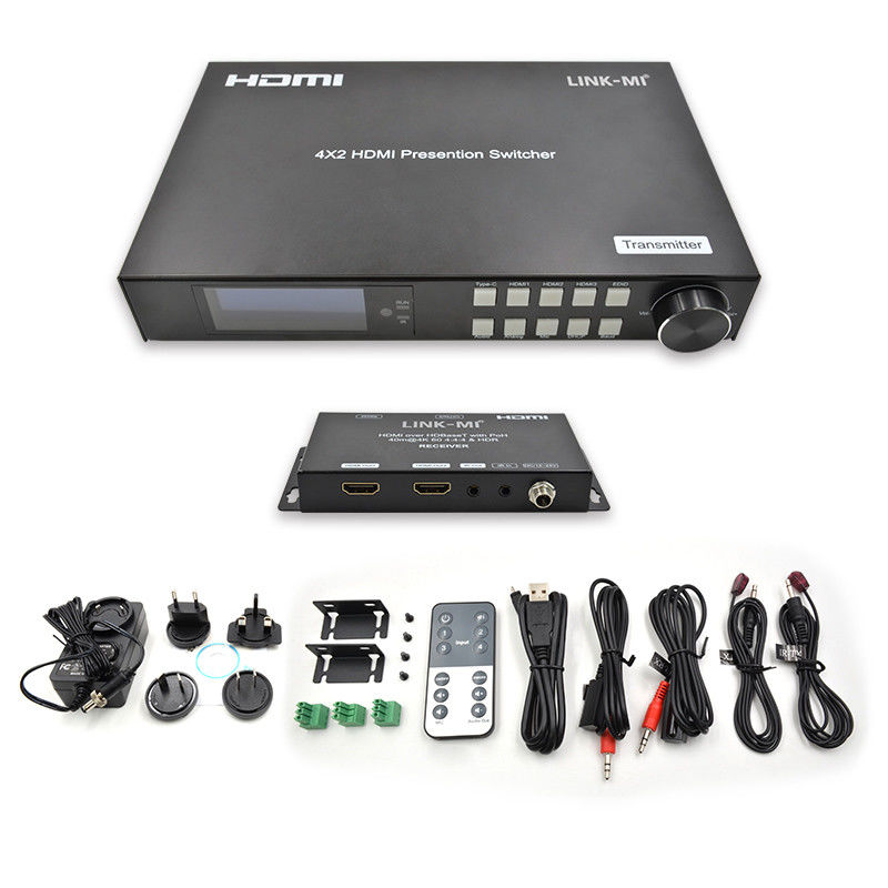 18Gbps 4K Video HDMI Switch 2.0 HDBaseT Switch với đầu vào HDMI và USB - C