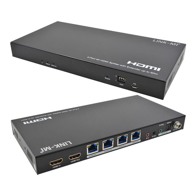 1x4 4K không dây HDMI Splitter Extender hỗ trợ 60m 4K@60Hz AV Splitter Over RJ45