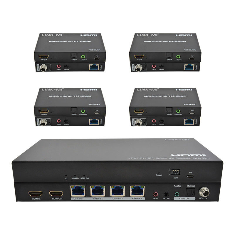 1x4 4K không dây HDMI Splitter Extender hỗ trợ 60m 4K@60Hz AV Splitter Over RJ45