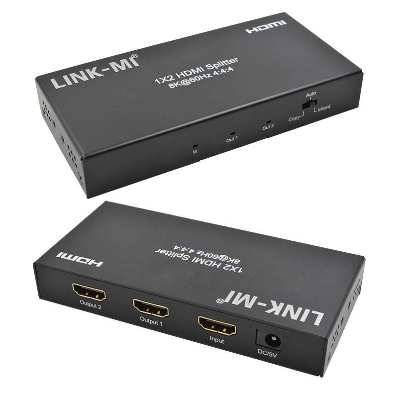48Gbps HDMI Splitter 8k 1x2 HDMI Extender hỗ trợ Downscaler HDR10 EDID HDCP2.2
