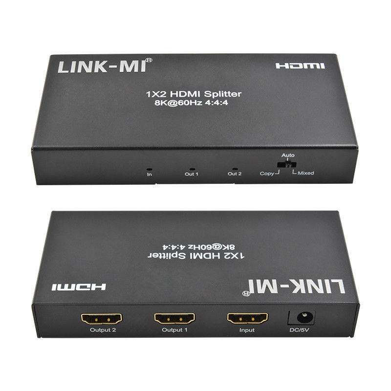 48Gbps HDMI Splitter 8k 1x2 HDMI Extender hỗ trợ Downscaler HDR10 EDID HDCP2.2