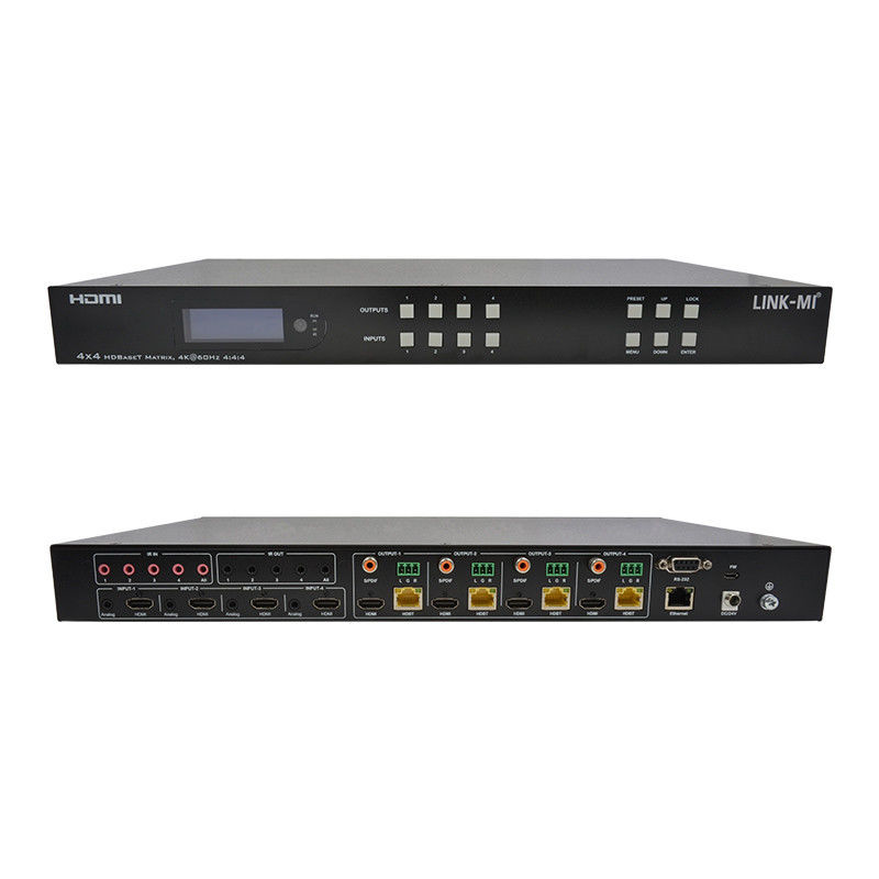 70m 4x4 HDMI Audio Matrix Switch Với 4 HDMI Loop Out Cho 4 Port Video Switch