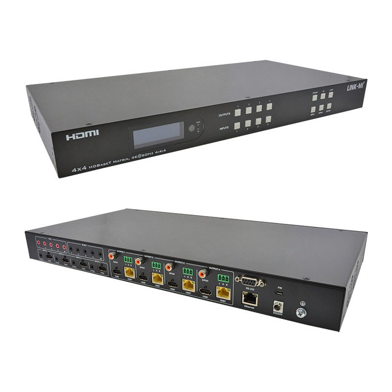 70m 4x4 HDMI Audio Matrix Switch Với 4 HDMI Loop Out Cho 4 Port Video Switch