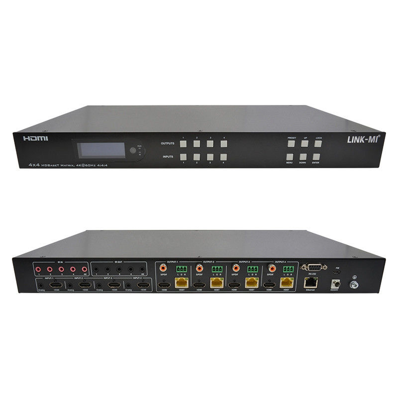 70m 4x4 HDMI Audio Matrix Switch Với 4 HDMI Loop Out Cho 4 Port Video Switch