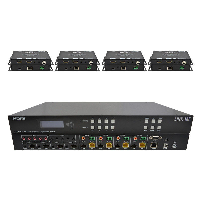 70m 4x4 HDMI Audio Matrix Switch Với 4 HDMI Loop Out Cho 4 Port Video Switch