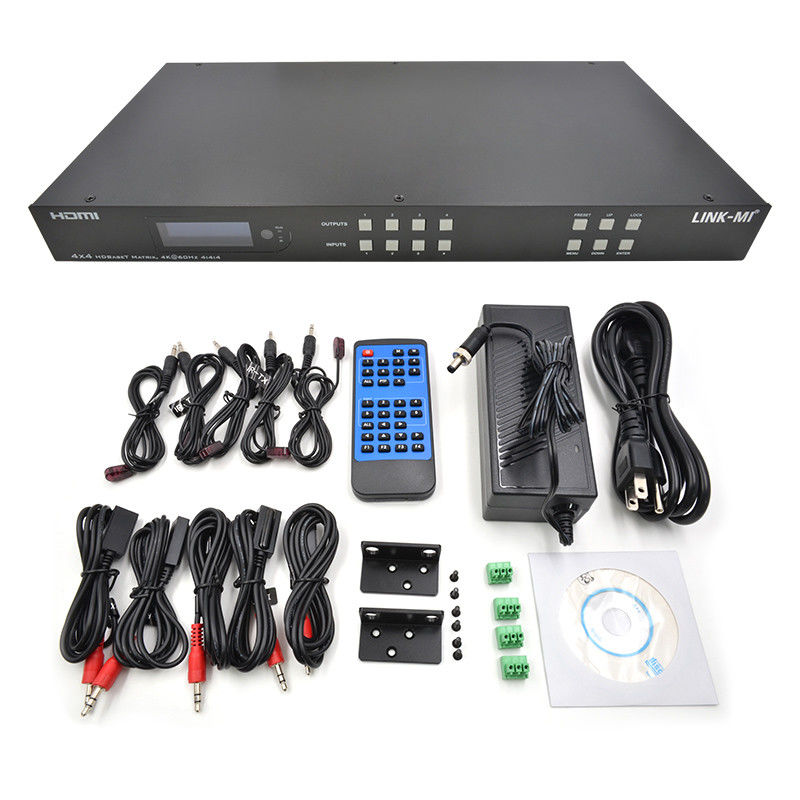 70m 4x4 HDMI Audio Matrix Switch Với 4 HDMI Loop Out Cho 4 Port Video Switch