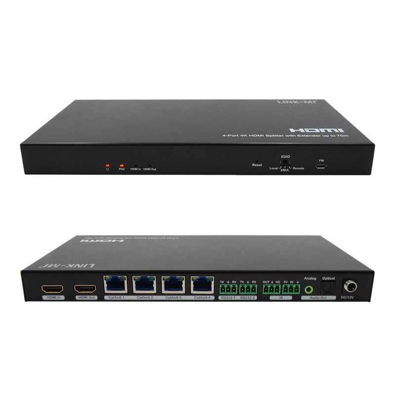 70M 1x4 4K HDMI Splitter Extender với Audio Extract 1x4 Hdmi Splitter Over Cat6