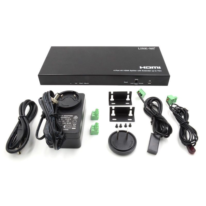 70M 1x4 4K HDMI Splitter Extender với Audio Extract 1x4 Hdmi Splitter Over Cat6