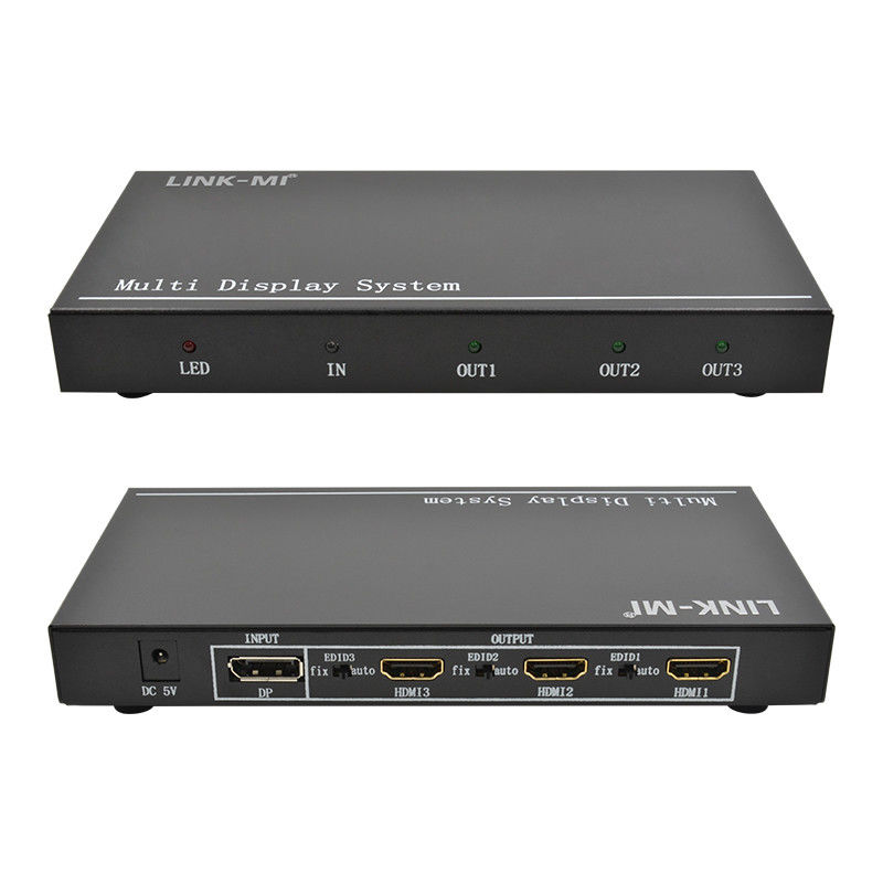 5760x1080 UHD 1X3 Video Wall Controller Processor Multi Screen Splicer 1 DP Trong 3 HDMI Out