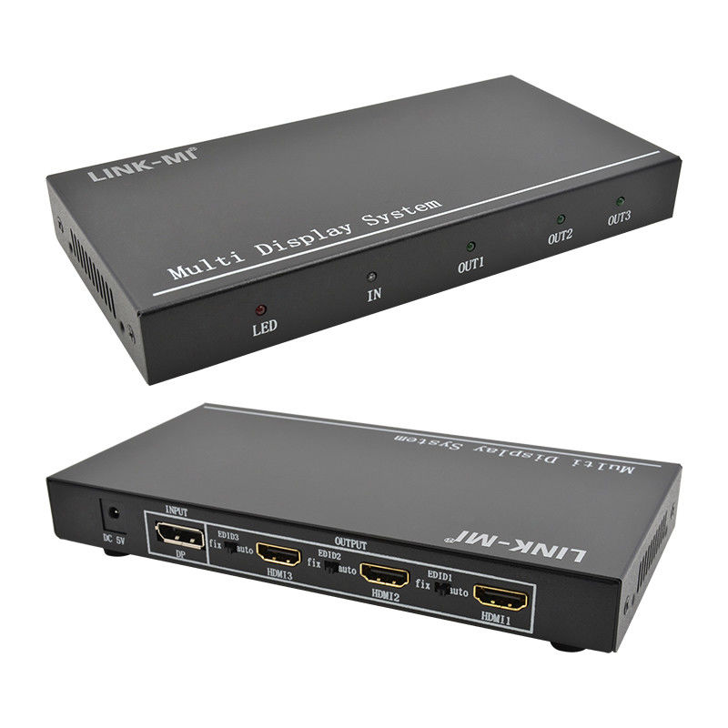 5760x1080 UHD 1X3 Video Wall Controller Processor Multi Screen Splicer 1 DP Trong 3 HDMI Out