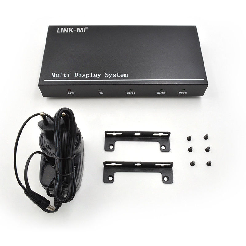 5760x1080 UHD 1X3 Video Wall Controller Processor Multi Screen Splicer 1 DP Trong 3 HDMI Out