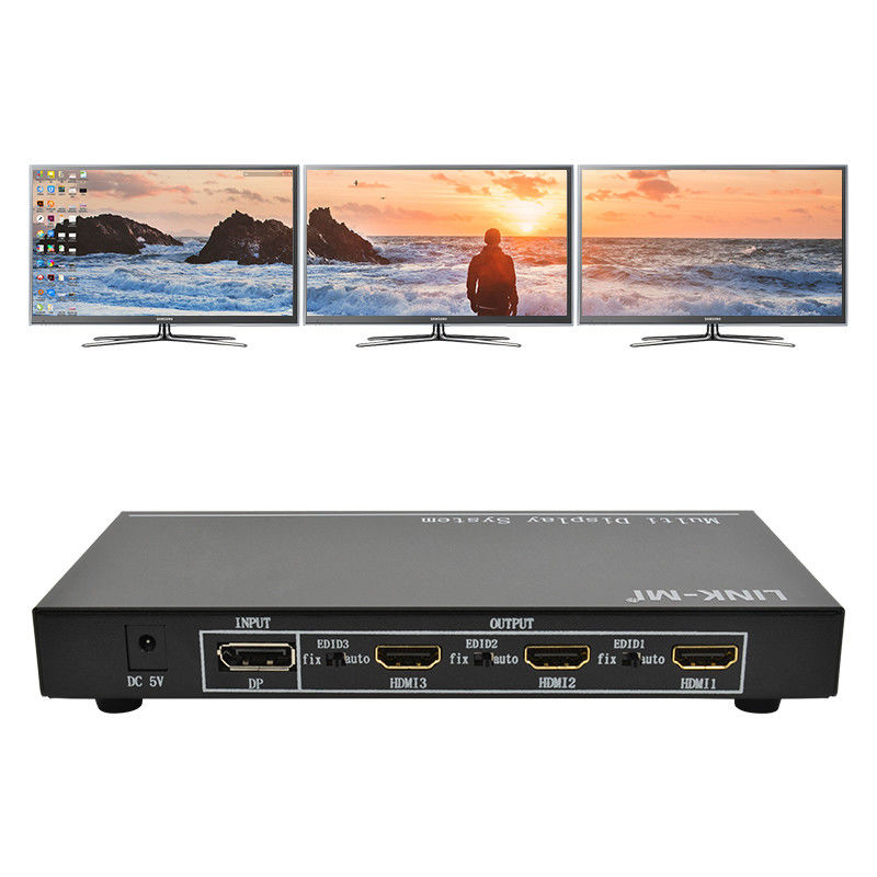 5760x1080 UHD 1X3 Video Wall Controller Processor Multi Screen Splicer 1 DP Trong 3 HDMI Out