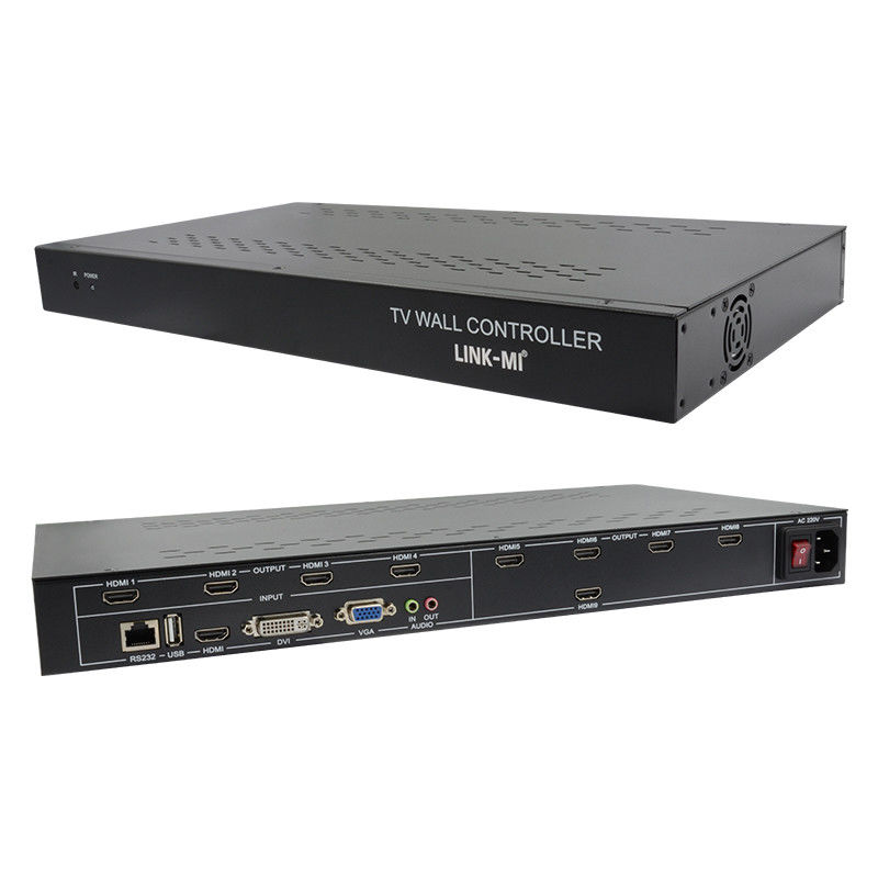 9 kênh HDMI Video Wall Controller 3X3 Zoom Subtitles Multi Display Controller Cho Quảng cáo