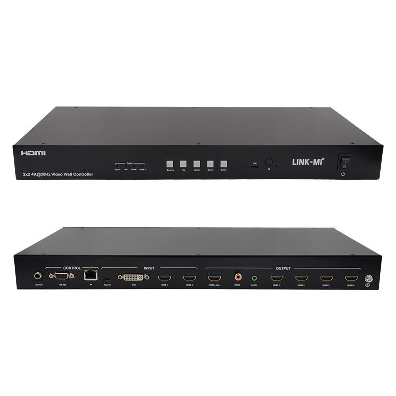 Bộ điều khiển ma trận tường video 4K 2x2 1x4 4x1 10x10 Splicing Display USB Type C DVI