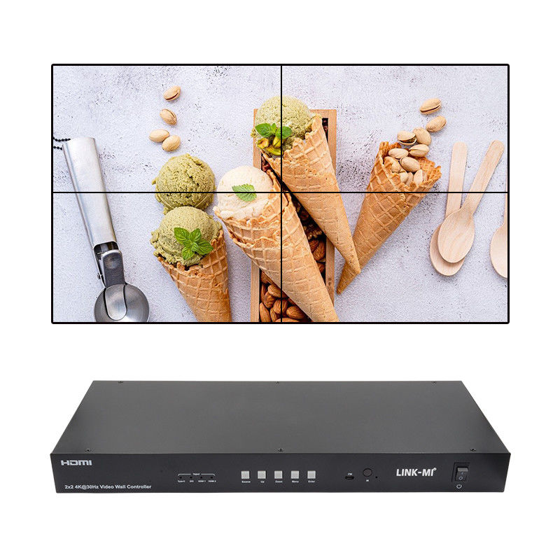 Bộ điều khiển ma trận tường video 4K 2x2 1x4 4x1 10x10 Splicing Display USB Type C DVI