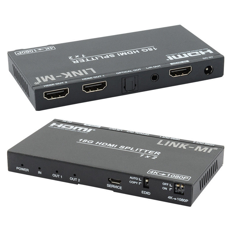 4K 2.0b 2 cổng HDMI Splitter 4 HDCP 2.2COPY AUTO EDID Hdmi Audio Video Extract