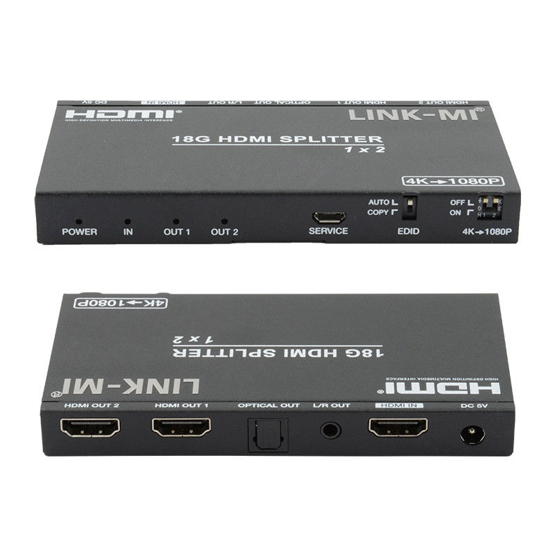 4K 2.0b 2 cổng HDMI Splitter 4 HDCP 2.2COPY AUTO EDID Hdmi Audio Video Extract