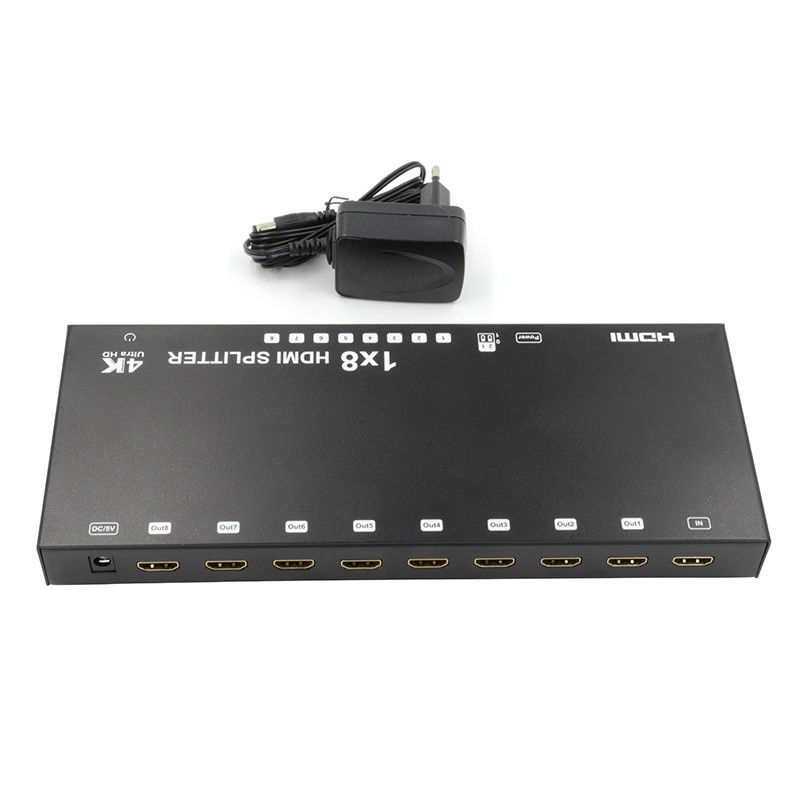 8 cổng 4K HDMI Splitter Video Splitter 3d EDID 1 In 8 Out Duplicator cho 8 TV
