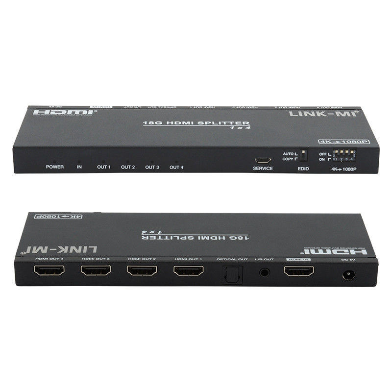 4K 1X4 Multi HDMI Splitter EDID Analog Optical HDMI2.0b 4 Cổng Video Splitter