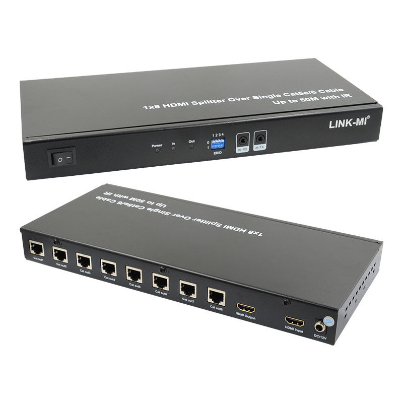 HDMI 50M 1X8 Splitter Over Cat5e 6 Cable Support 3D IR 1080P 8 Cổng HDMI Splitter
