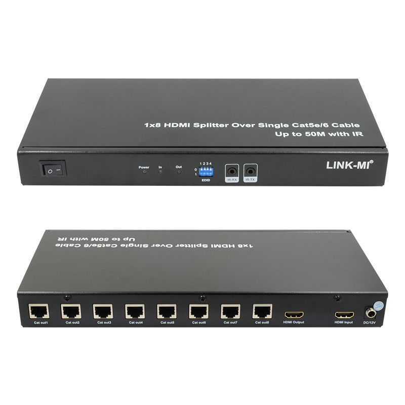 HDMI 50M 1X8 Splitter Over Cat5e 6 Cable Support 3D IR 1080P 8 Cổng HDMI Splitter