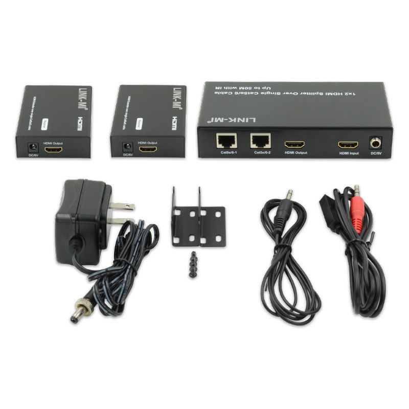 1X2 50M 4K HDMI Splitter Over Cat5e/6 Cable Support 3D IR Cascading cho 4 lớp