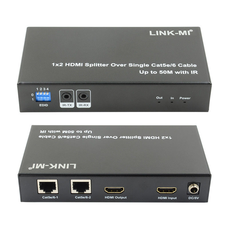 1X2 50M 4K HDMI Splitter Over Cat5e/6 Cable Support 3D IR Cascading cho 4 lớp