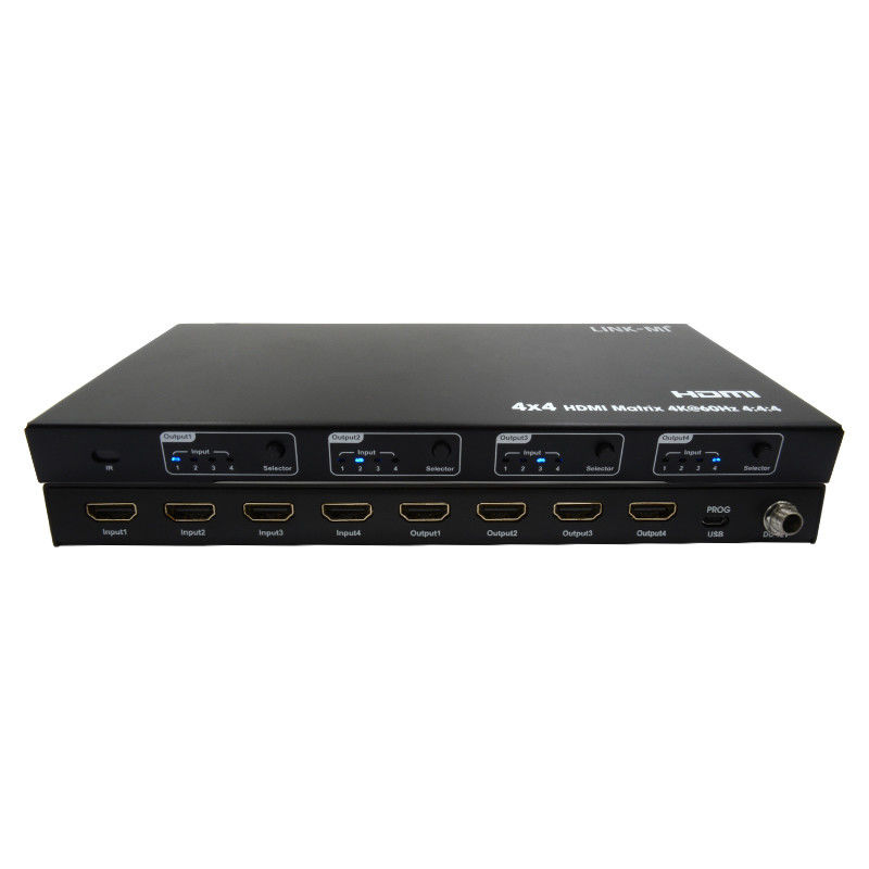 Rs232 4x4 HDMI Matrix Switch Hỗ trợ 4K 60Hz 18Gbps EDID 4 đến 4 HDMI Video Switch