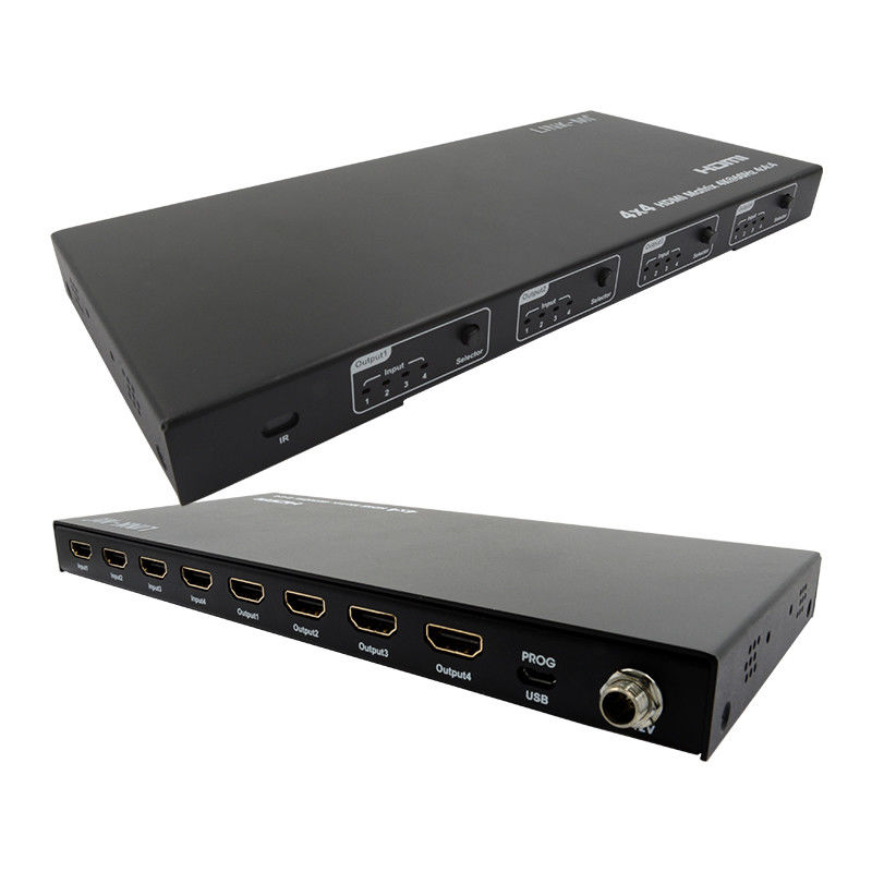 Rs232 4x4 HDMI Matrix Switch Hỗ trợ 4K 60Hz 18Gbps EDID 4 đến 4 HDMI Video Switch