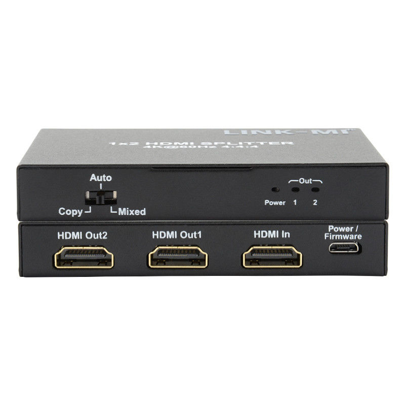 1x2 HDMI2.0 Splitter Hỗ trợ 3D 18G HDR HDCP2.2 2 cổng Video Splitter