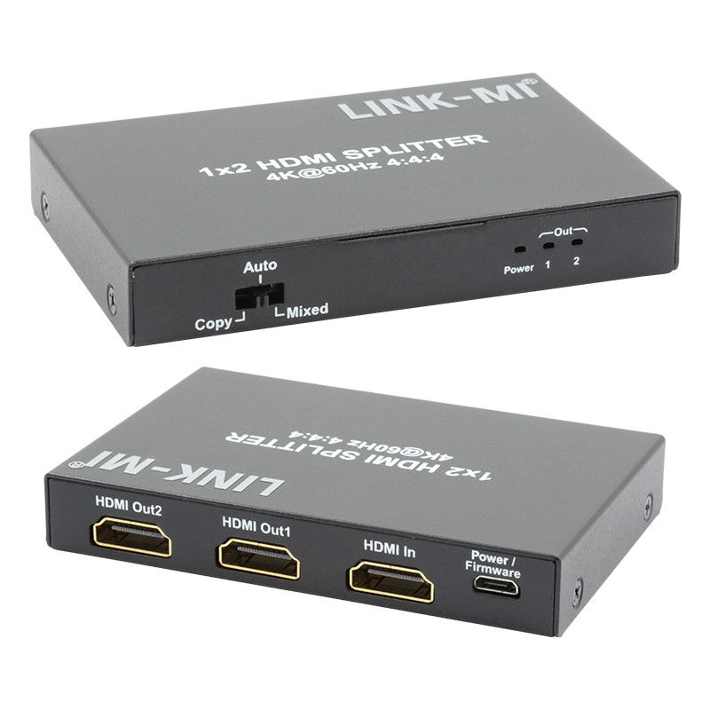 1x2 HDMI2.0 Splitter Hỗ trợ 3D 18G HDR HDCP2.2 2 cổng Video Splitter