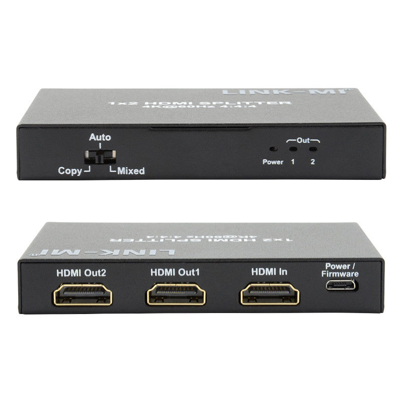 1x2 HDMI2.0 Splitter Hỗ trợ 3D 18G HDR HDCP2.2 2 cổng Video Splitter