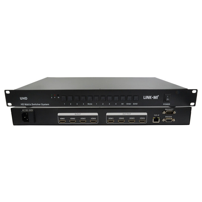 Hệ thống chuyển mạch ma trận 4X4 HDMI 4K HDMI Video Switch Hỗ trợ RS232 TCP/IP