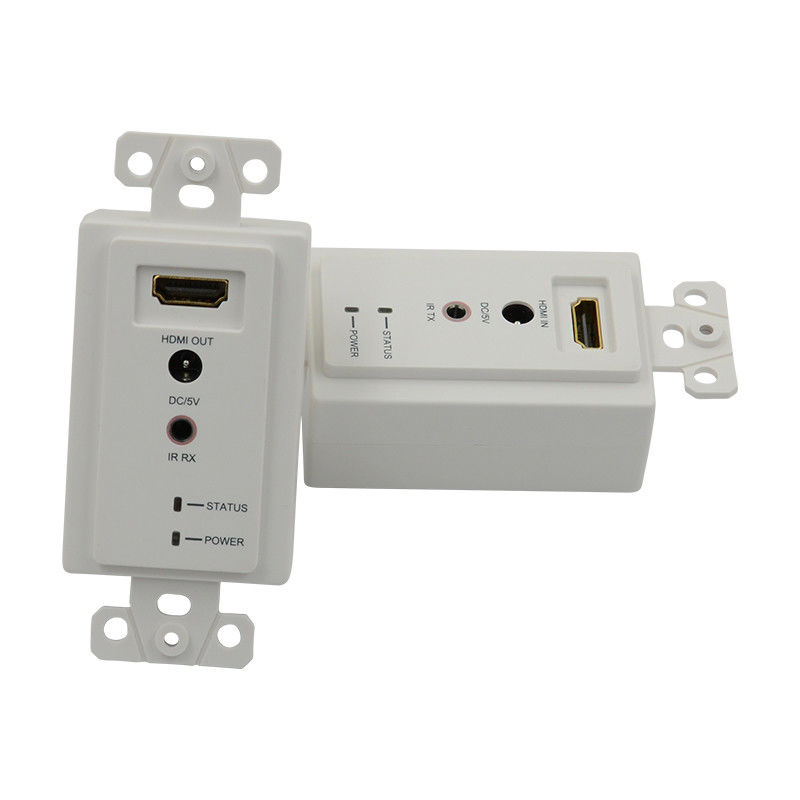 60m HDMI Wall Plate Extender Over Single Cat5e Cat 6 To HDMI Extender Hỗ trợ 3D IR