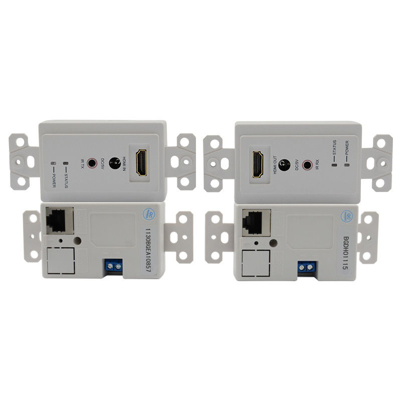 60m HDMI Wall Plate Extender Over Single Cat5e Cat 6 To HDMI Extender Hỗ trợ 3D IR