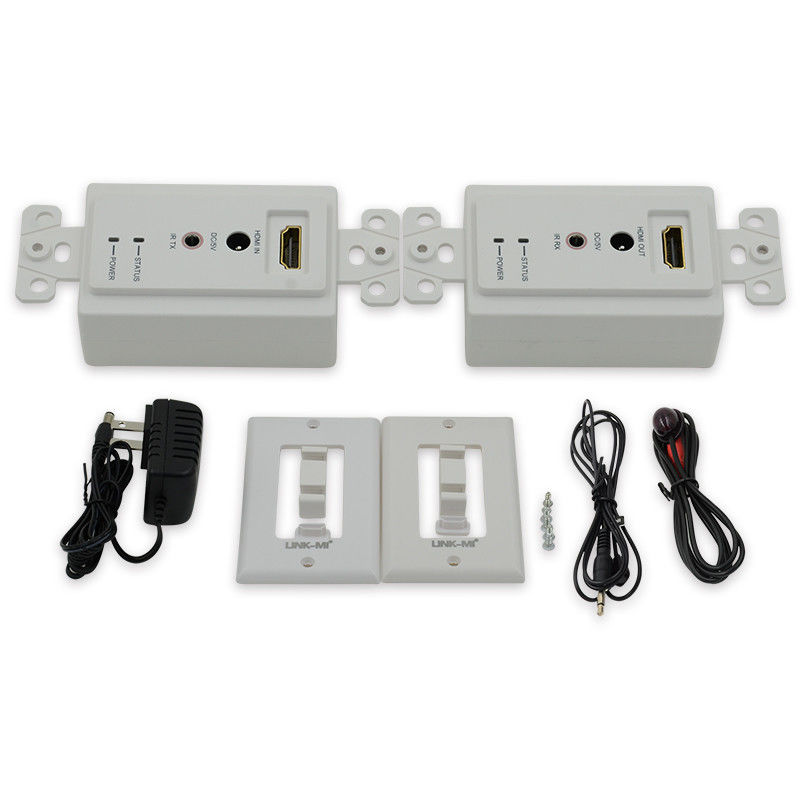 60m HDMI Wall Plate Extender Over Single Cat5e Cat 6 To HDMI Extender Hỗ trợ 3D IR