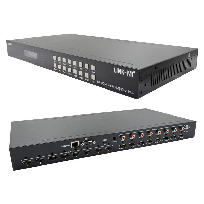 8x8 4K HDMI Modular Matrix Switcher với SPDIF Out IP Web GUI Control cho 8 màn hình UHD