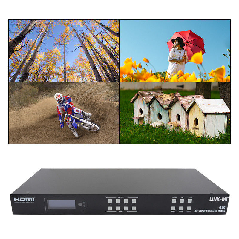 HDMI 4K Video Wall Splitter không liền mạch HDMI Matrix Switcher 2X2 4 In 4 Out
