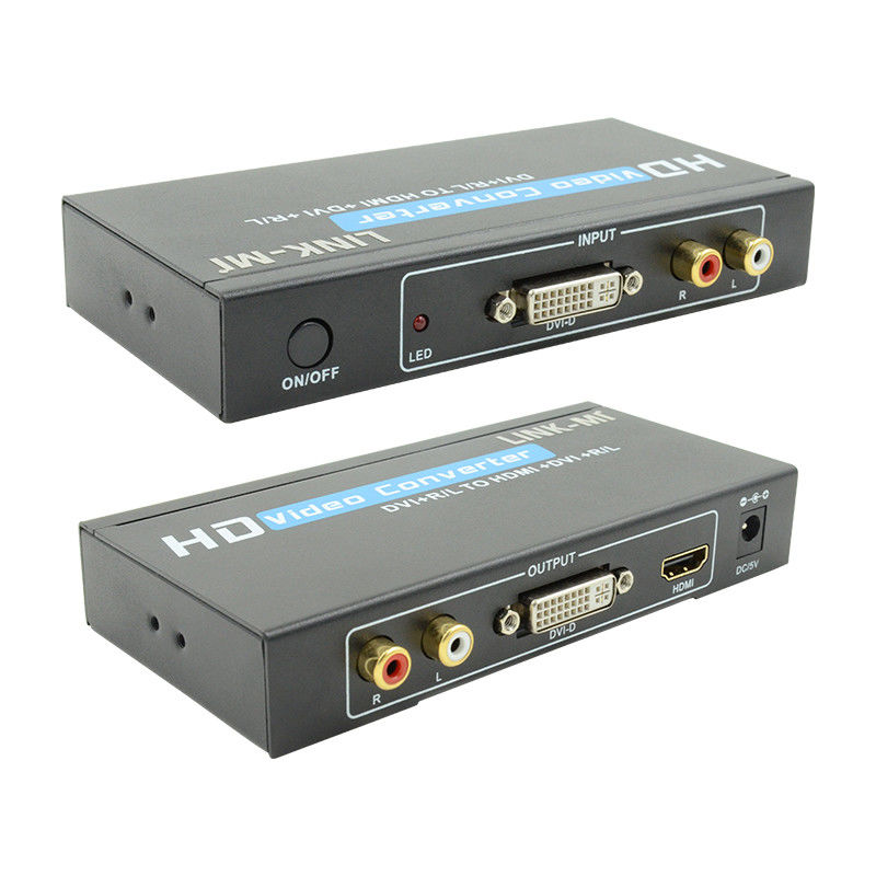 1080P DVI sang chuyển đổi HDMI với hỗ trợ âm thanh DVI Analog RCA Audio Input