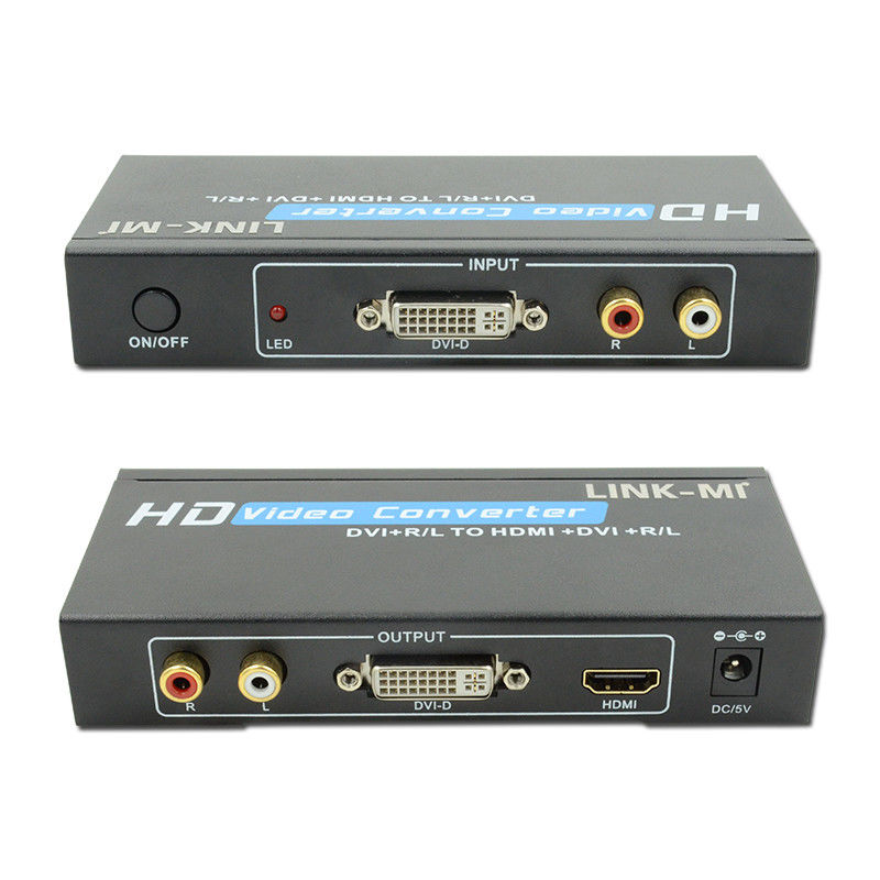 1080P DVI sang chuyển đổi HDMI với hỗ trợ âm thanh DVI Analog RCA Audio Input