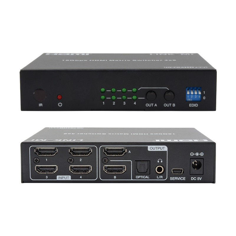 4X2 HDMI Matrix Switch Hdmi Switch Audio Extractor 4K đến 1080P Video Switcher